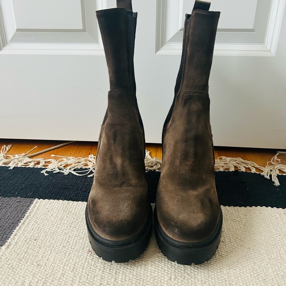 Emanuele Crasto distressed suede platform chelsea boot lug sole - Picture 5 of 6